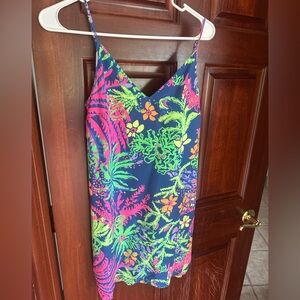 Lilly Pulitzer Vibrant Floral Mini Dress - Blue, Pink, Green